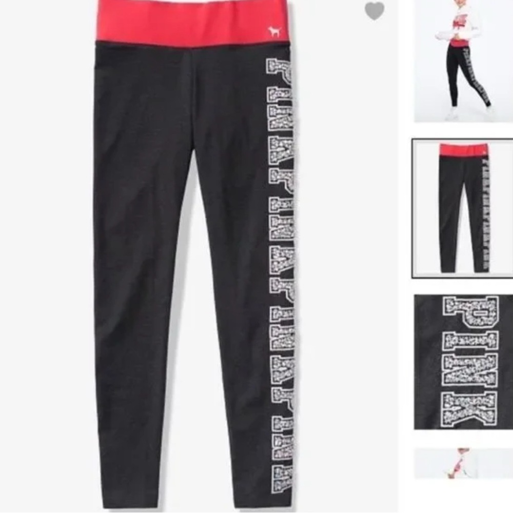 PINK Victoria's Secret Black and Red Kids Leggings